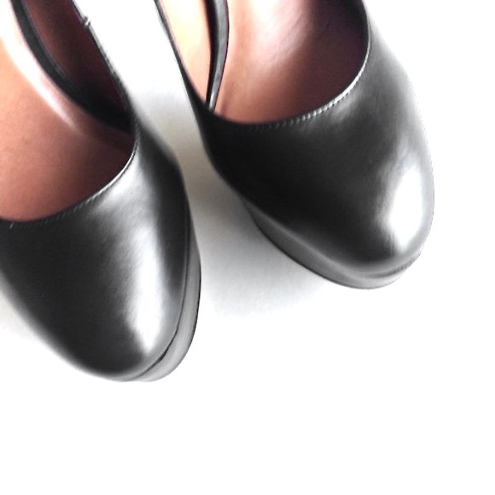 Steve Madden-Black "Daeva" Leather Platform Pumps - Picture 3 of 8